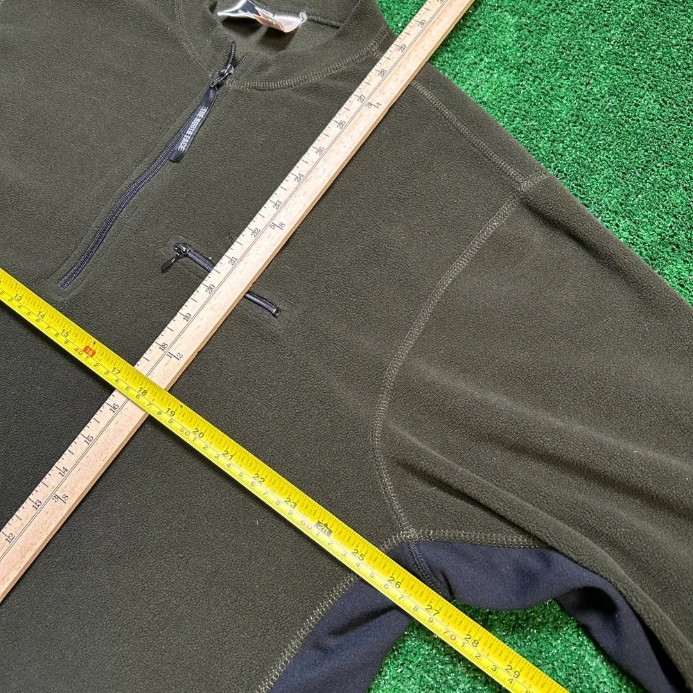 Vintage Y2K The North Face Mens Fleece Quarter Zip XXL Olive Green